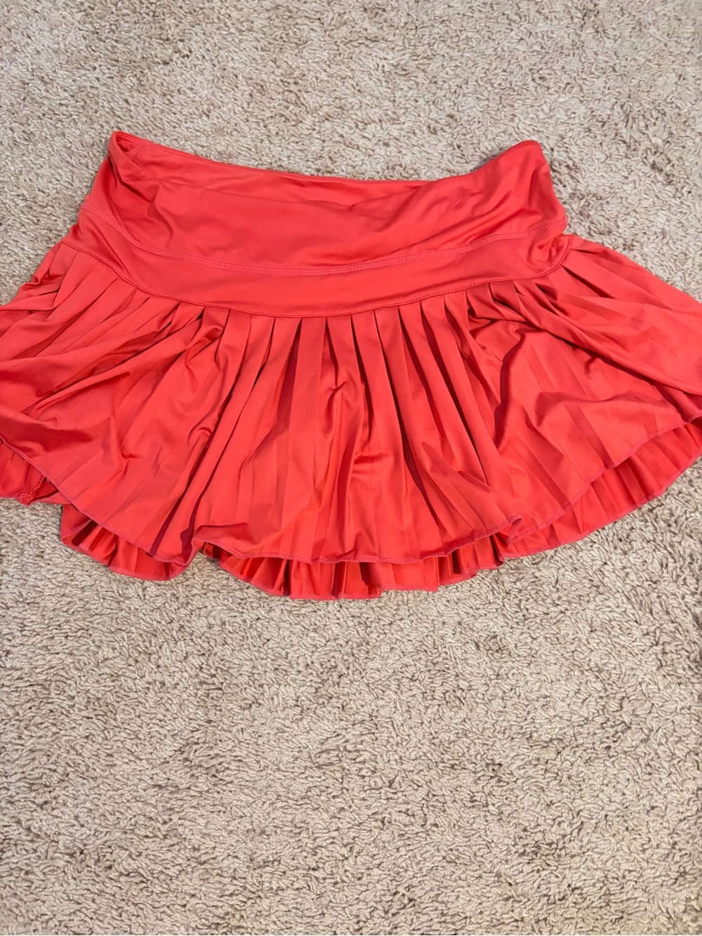 Pleated Coral Skater Skirt
